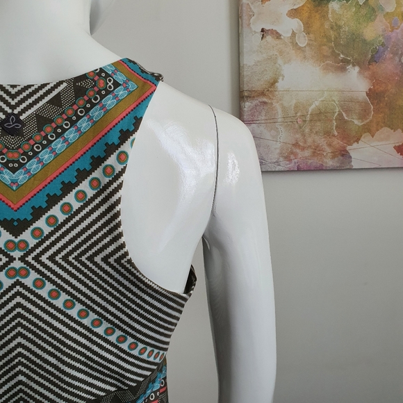Prana Size S Aztec Print Sleeveless Racerback Skater Dress - Picture 6 of 12